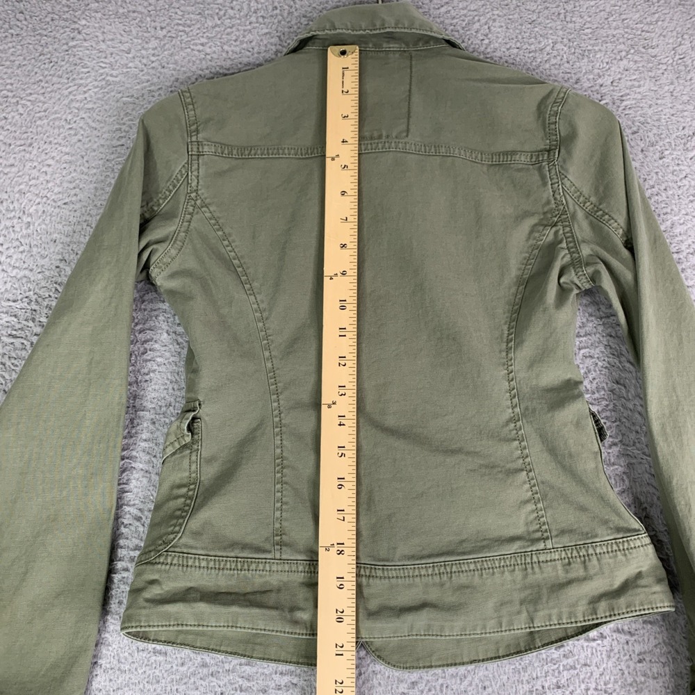 Lucky Brand Jacket Women XS Olive Green Stretch Button Utility Military Y2K - Picture 7 of 8